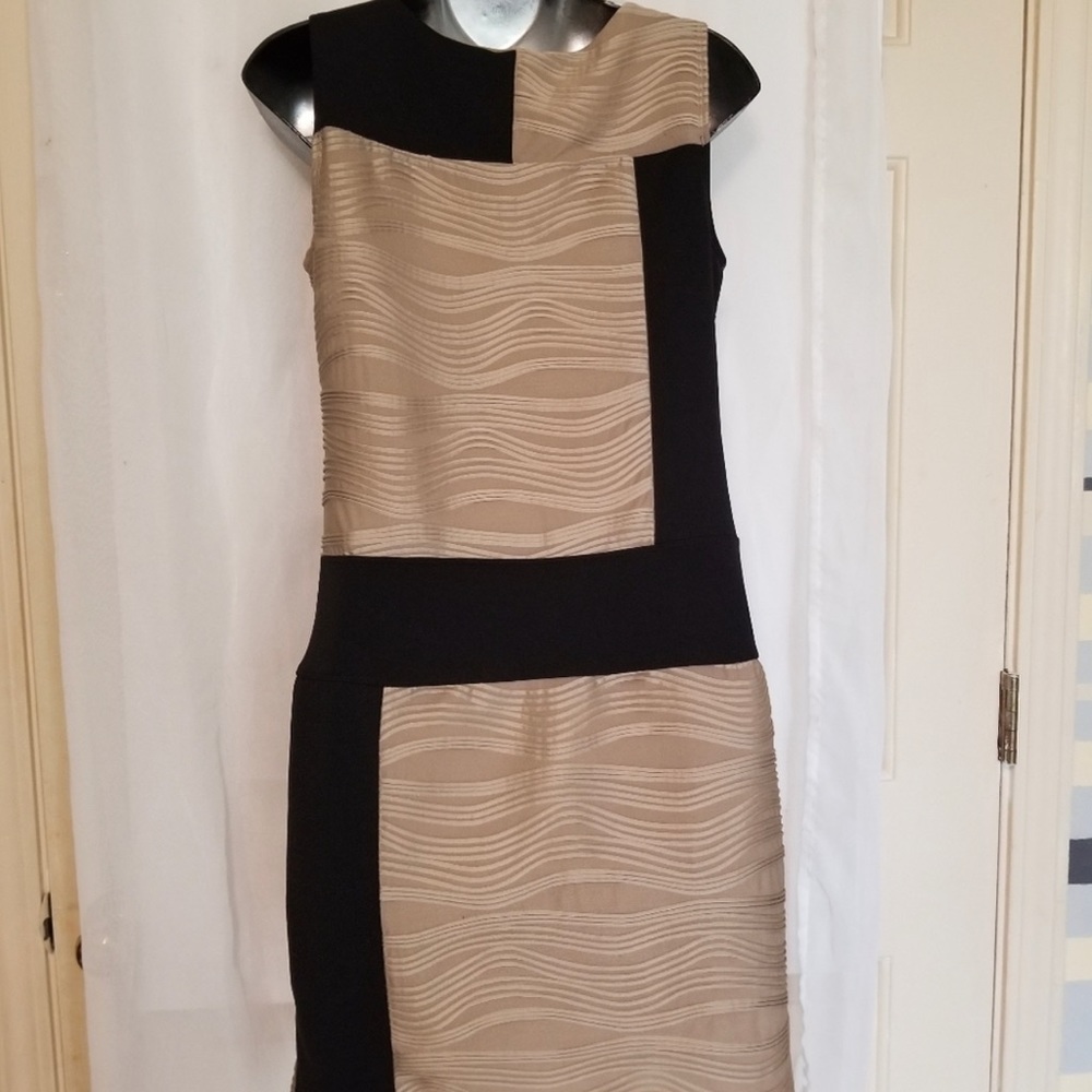 Cynthia Rowley Women colorblock black taupe  Dress 8